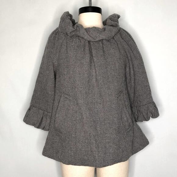 Marc by Marc Jacob Gray Mock Ruffles Turtleneck Top Small - Picture 5 of 11